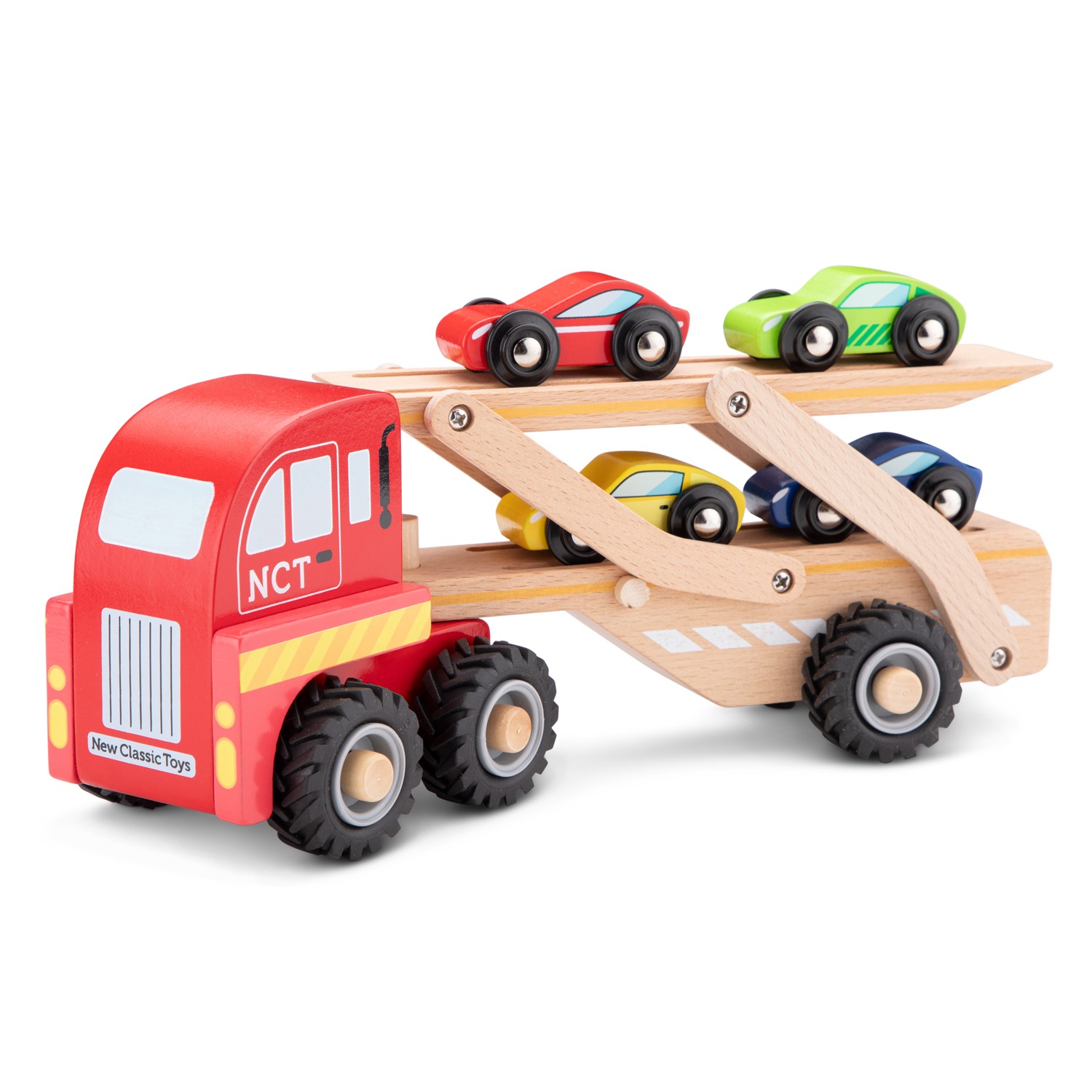 Car transporter with 4 vehicles New Classic Toys